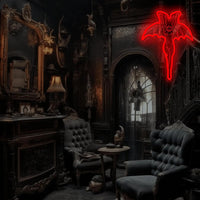 Letrero de neón del diablo