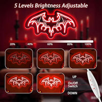 Letrero de neón de murciélago