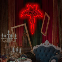 Letrero de neón del diablo