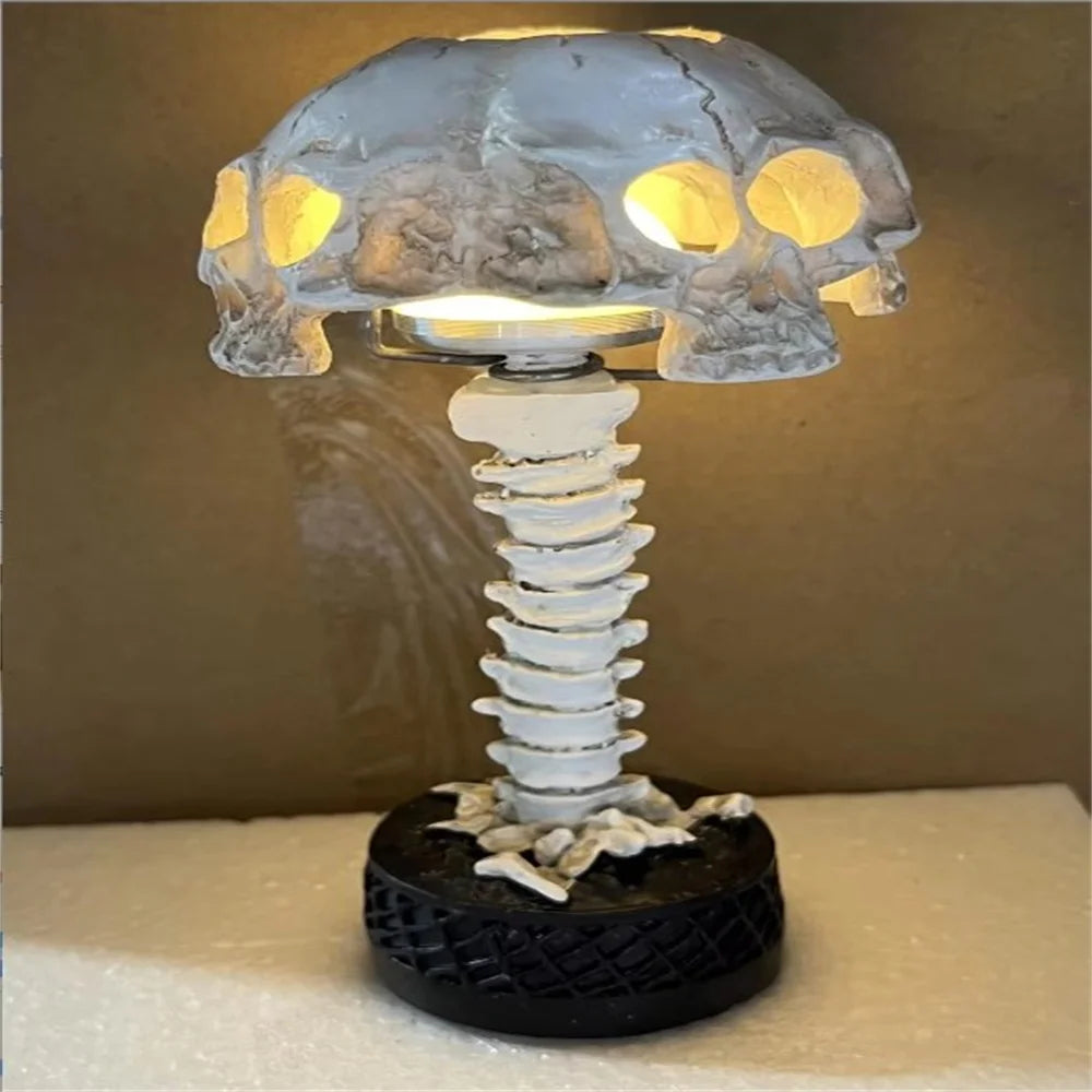 Lámpara de mesa de calavera gótica 3D