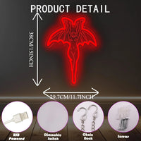 Letrero de neón del diablo