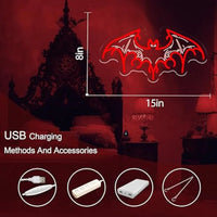 Letrero de neón de murciélago