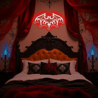 Letrero de neón de murciélago